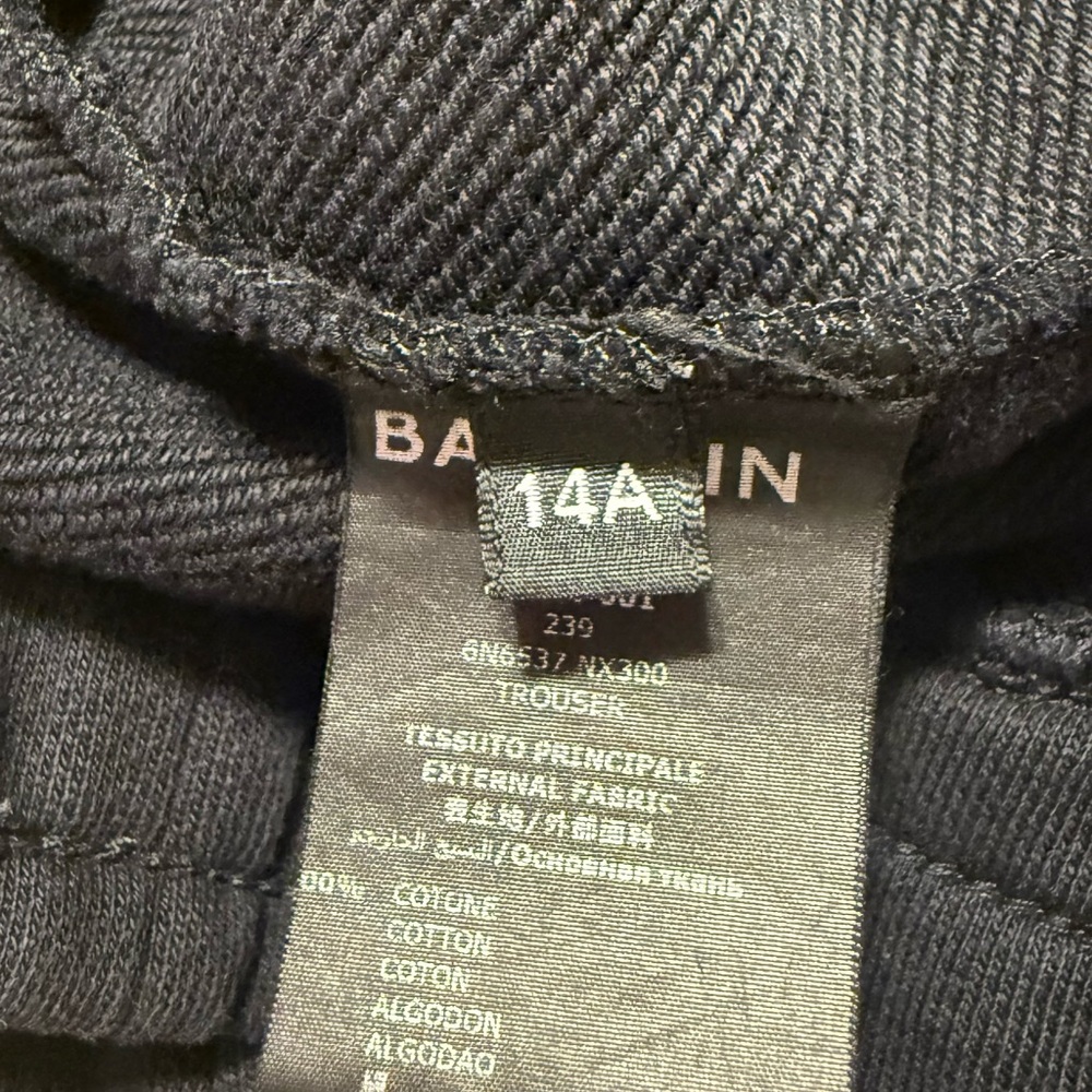 Balmain Kids Classic Black Sweatpants Size 14A - Picture 5 of 6
